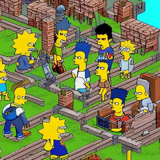 Image similar to playstation 1 rpg screenshot of the simpsons jrpg