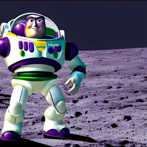 Image similar to buzz lightyear on the moon