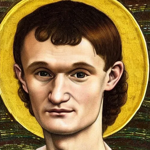 Prompt: portrait of vitalik buterin by botticelli