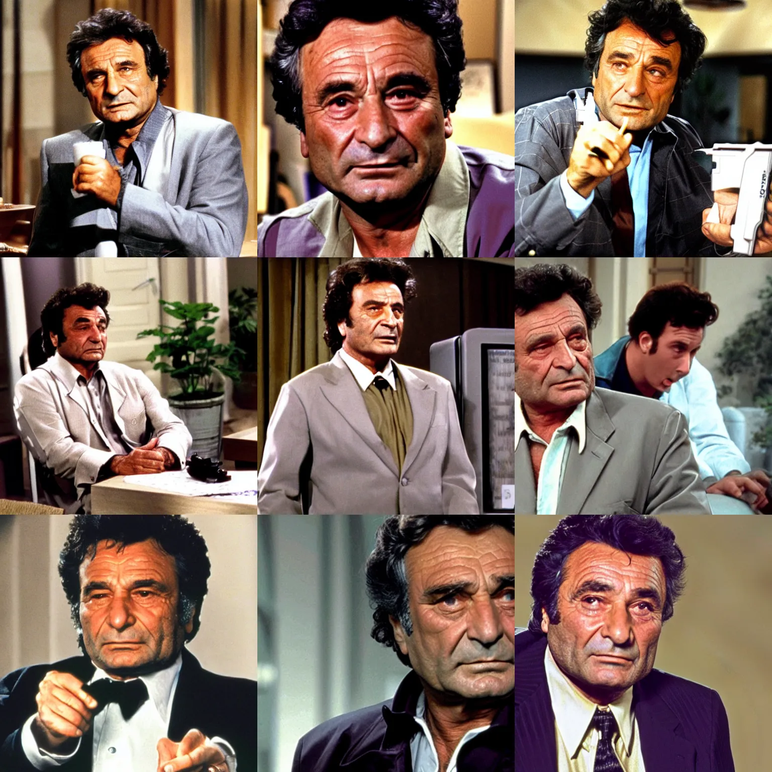 Prompt: peter falk in columbo for the nintendo 6 4
