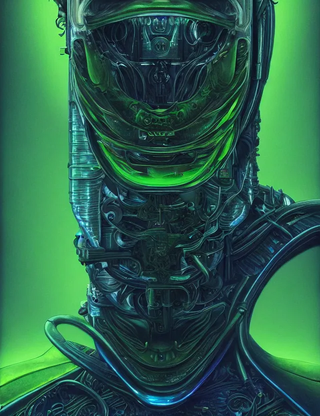 Prompt: a portrait of elon musk with green skin and mechanical gills, by moebius and tyler edlin and hr giger, trending on artstation, digital art, 4 k resolution, detailed, high quality, sharp focus, hq artwork, coherent, insane detail, concept art