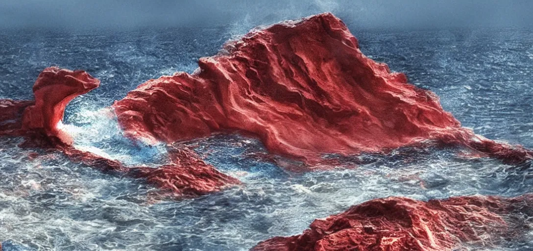 Image similar to moses splitting the red sea apart. beautiful scenery. photorealistic, photography, directed by tod howard