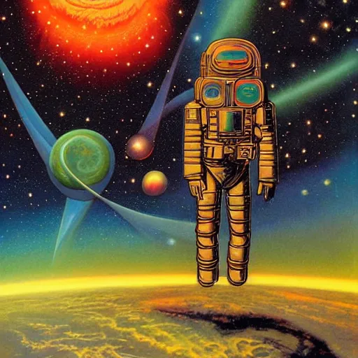 Prompt: Liminal space in outer space by Ron Walotsky