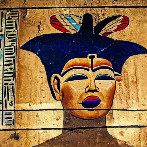 Prompt: A wall painting of Donald Trump found in an ancient egyptian tomb