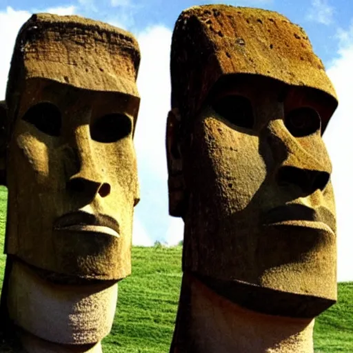 Prompt: giga chad face Easter island head