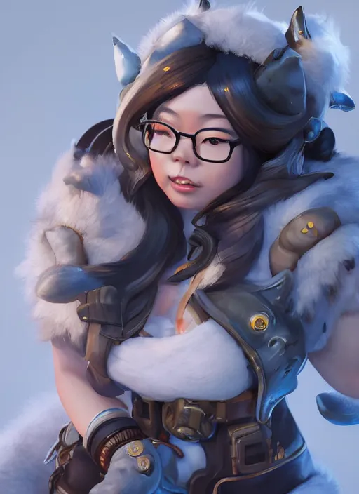 Image similar to mei from overwatch, au naturel, hyper detailed, digital art, trending in artstation, cinematic lighting, studio quality, smooth render, unreal engine 5 rendered, octane rendered, art style by klimt and nixeu and ian sprigger and wlop and krenz cushart.