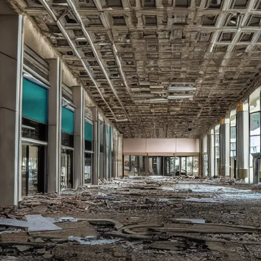 Image similar to abandoned mall,highly detailed,8K