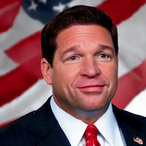 Prompt: Ron DeSantis as Satan in Hell