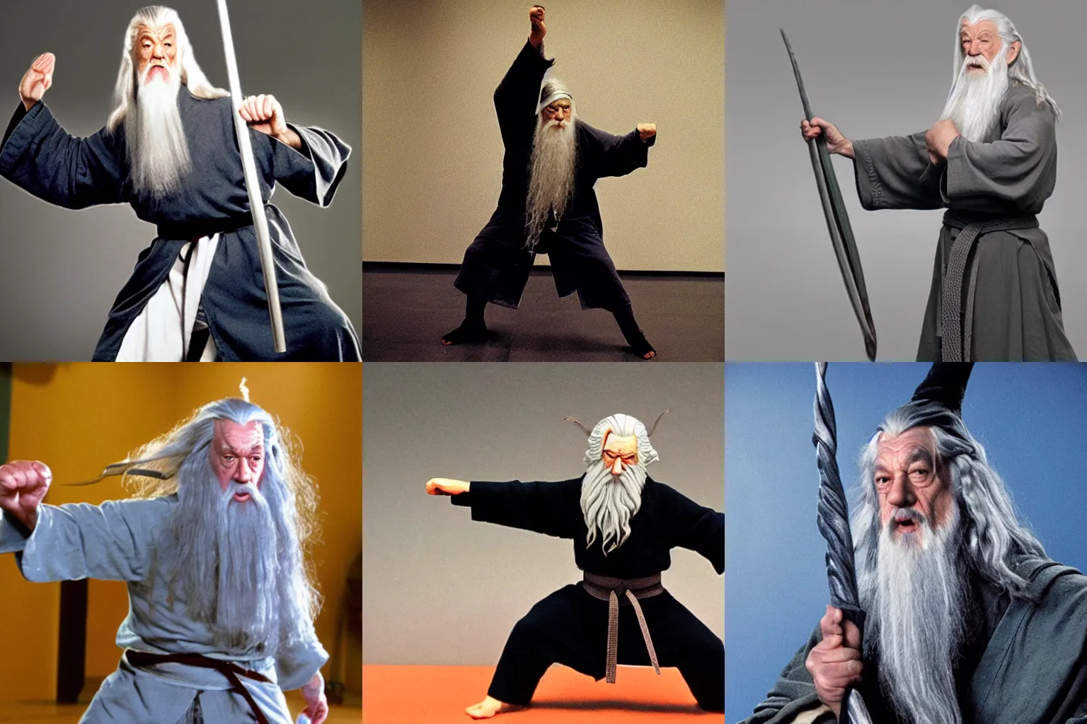 Prompt: gandalf doing karate