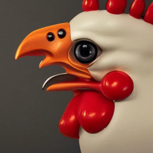 Image similar to a closeup portrait of an antropomorphic chicken wearing a suit, photorealistic