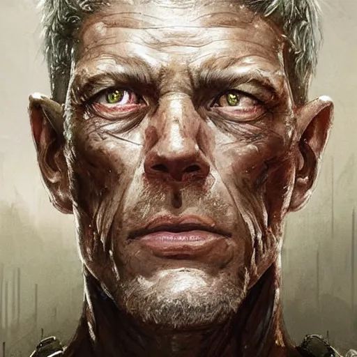 Image similar to portrait of a man by greg rutkowski, stephen lang as a colonial marine from aliens franchise, he is about 6 0 years old, military composure, wearing the tactical gear of the colonial marines, highly detailed portrait, digital painting, artstation, concept art, smooth, sharp foccus ilustration, artstation hq