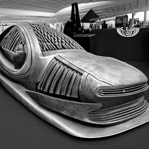 Prompt: a car designed by H R Giger