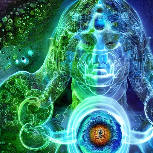 Image similar to organic machine learning how to evolve in earth and astral realm, realistic and hyper detailed photography, about symbiosis with, biological studium, 4 k, high quality image