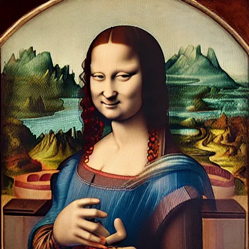 Image similar to a beautiful renaissance painted portrait of super - mario!! as the ( ( ( ( ( ( ( ( ( ( ( ( ( ( mona lisa ) ) ) ) ) ) ) ) ) ) ) ) ) )