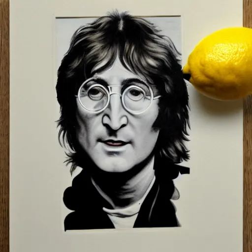 Image similar to john lennon in a lemon