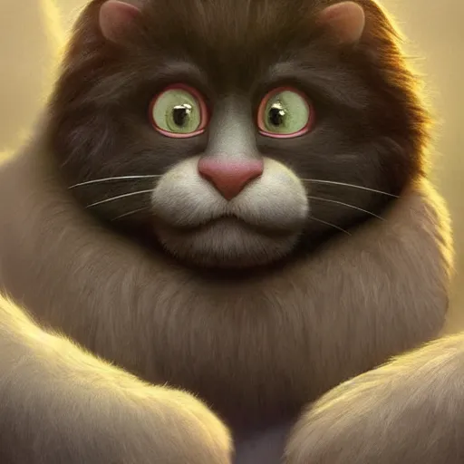 Prompt: cutie fluffy creature ben stiller, digital art, 3 d, octave render, masterpiece, mega detailed, pixar, disney, vivid illustration, cartoon, fantasy, by george stubbs, artgerm, in the style of ghibli kazuo oga, pastel fur