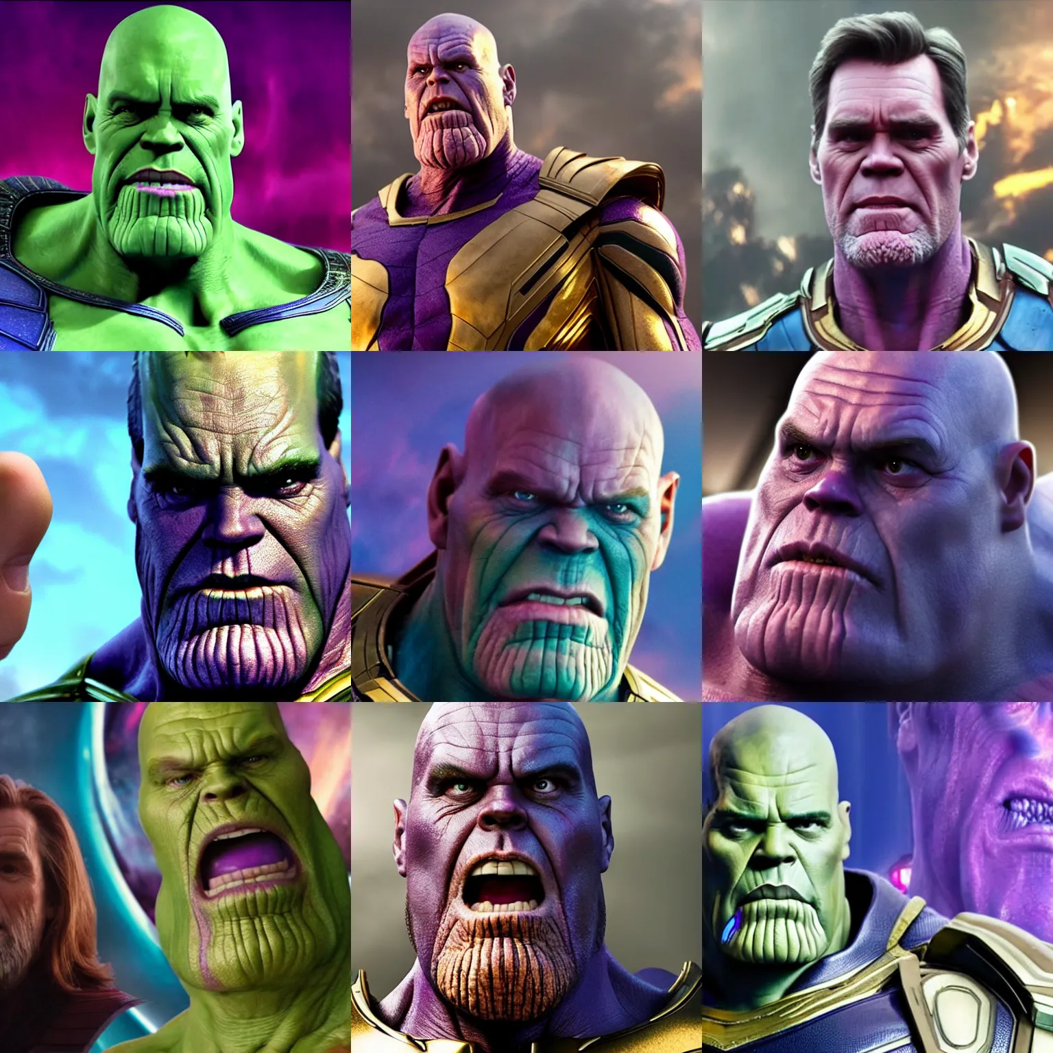 Prompt: Jim Carrey as Thanos::very detail, 4K, quality super realistic
