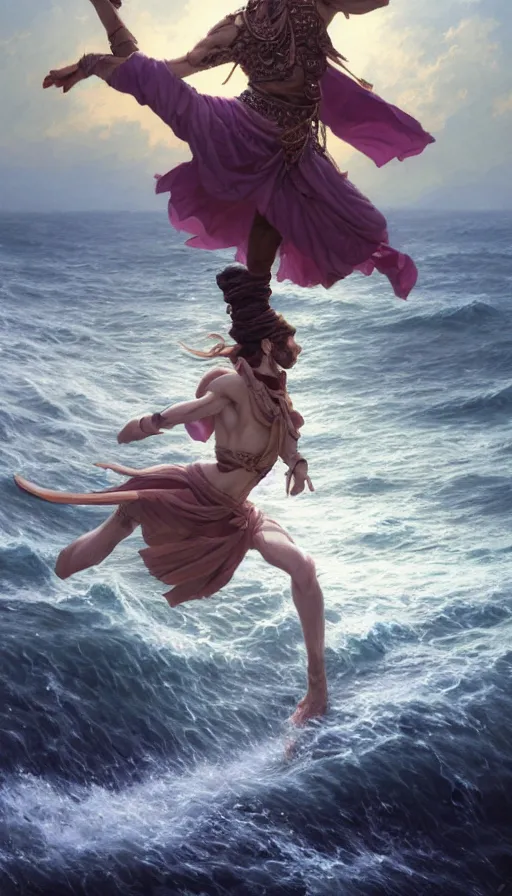 Prompt: elegant corsaire full body portrait, stern look, late xix century commodore vest, wild ocean background, intricate, highly detailed, digital painting, artstation, concept art, sharp focus, illustration, art by Artgerm, Grafit Studio, and Greg Rutkowski, Craig Mullins, Makoto Shinkai, Stanley Artgerm Lau, WLOP, Rossdraws, James Jean, Andrei Riabovitchev, Marc Simonetti, krenz cushart, Sakimichan, D&D trending on ArtStation, digital art - W 640