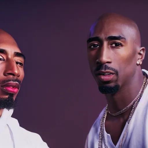 Prompt: sir isaac newton and tupac shakur chillin at the club, ciroc commercial, 8 k, cinematic lighting, sexy, gangsta