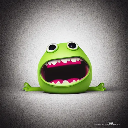 Prompt: cute happy monster, product photography, centered, studio lightning