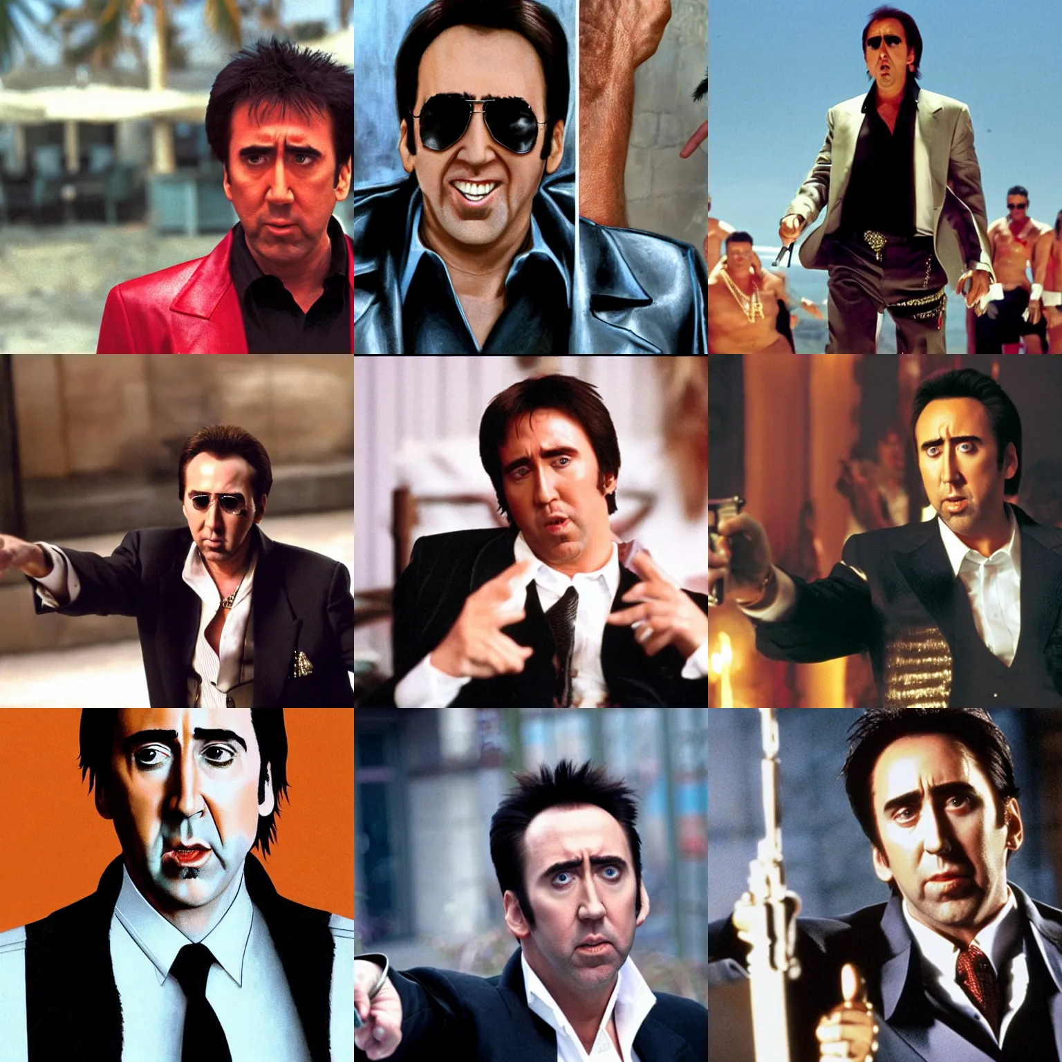 Prompt: nic cage as tony montana
