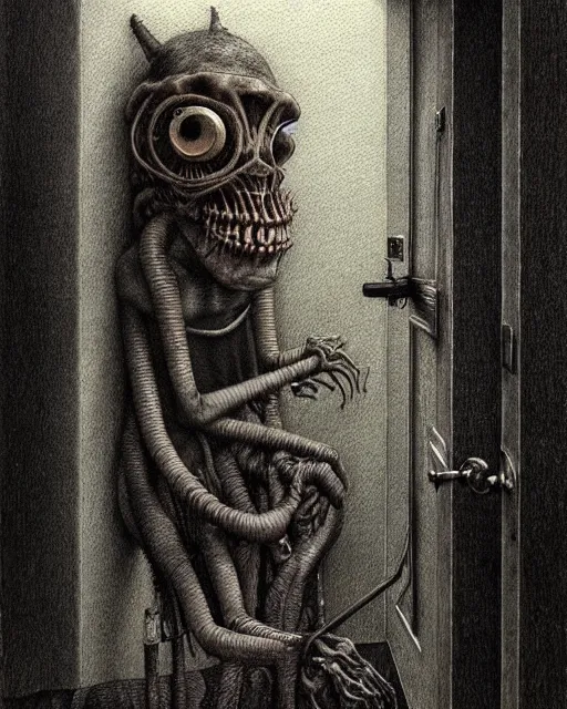 Image similar to a realistic detailed portrait painting of a monster by john kenn mortensen, santiago caruso, synthwave cyberpunk psychedelic vaporwave