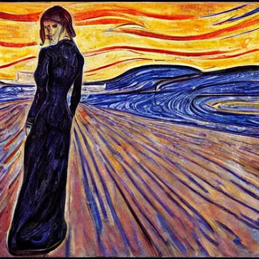 Image similar to epic digital art, realistic, extreme detail, by edvard munch of artistic form coming into being as two elements are successfully fused.