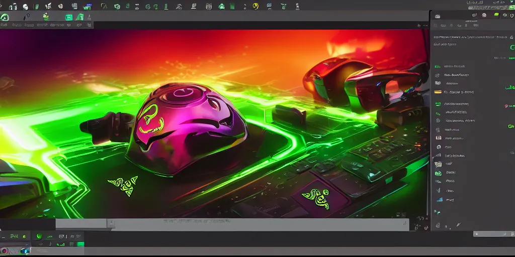 Prompt: screenshot of razer operating system, rgb lighting, hd, artstation, digital art