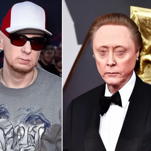 Image similar to Eminem in a movie with Christopher Walken