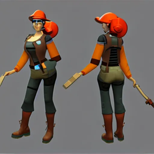 Prompt: engineer from team fortress 2 as a woman