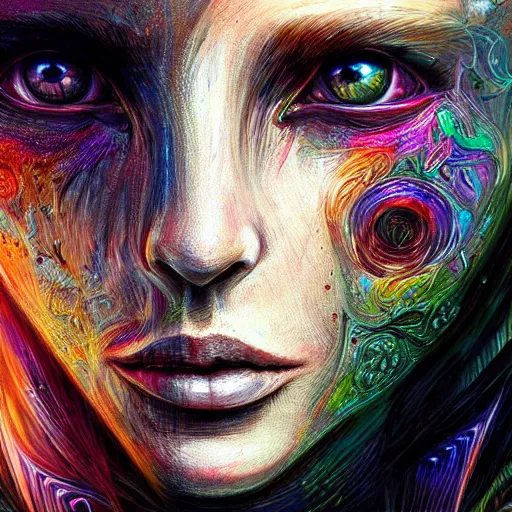 Image similar to face by android jones, trending on artstation