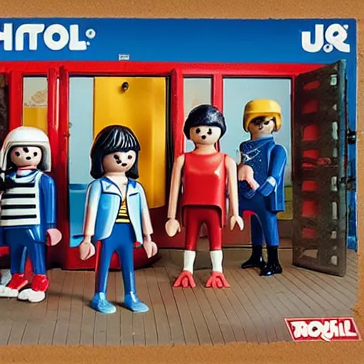 Image similar to throbbing gristle band as playmobil figures