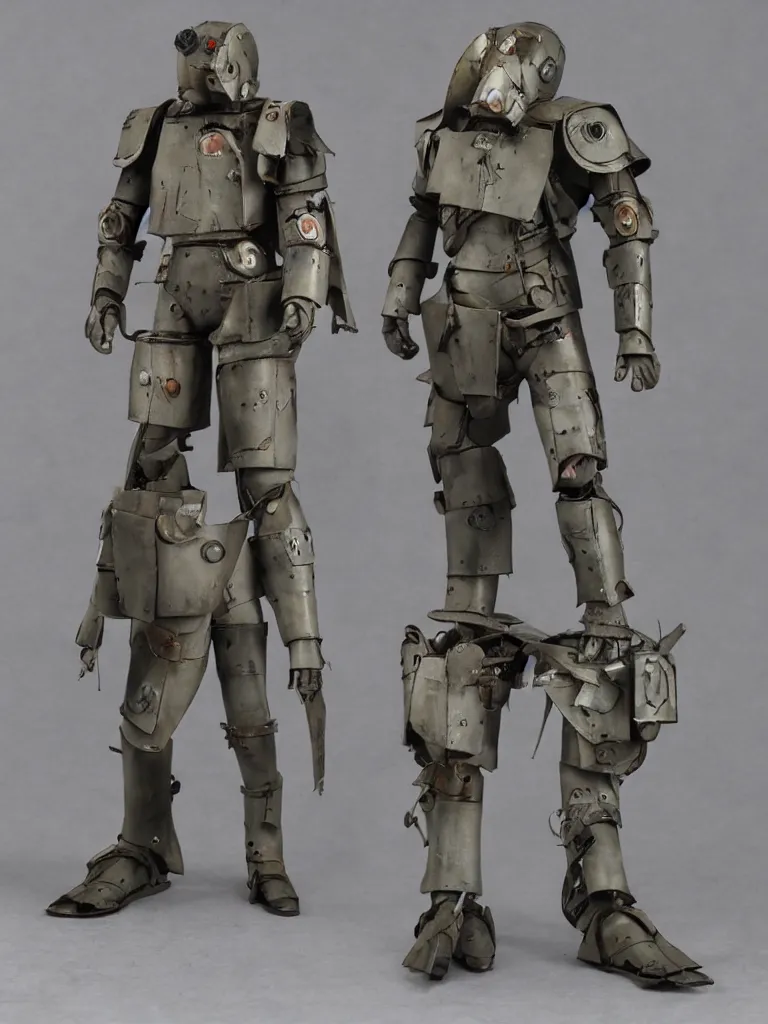 Prompt: maschinen krieger armored walking suit in the style of makoto kobayashi