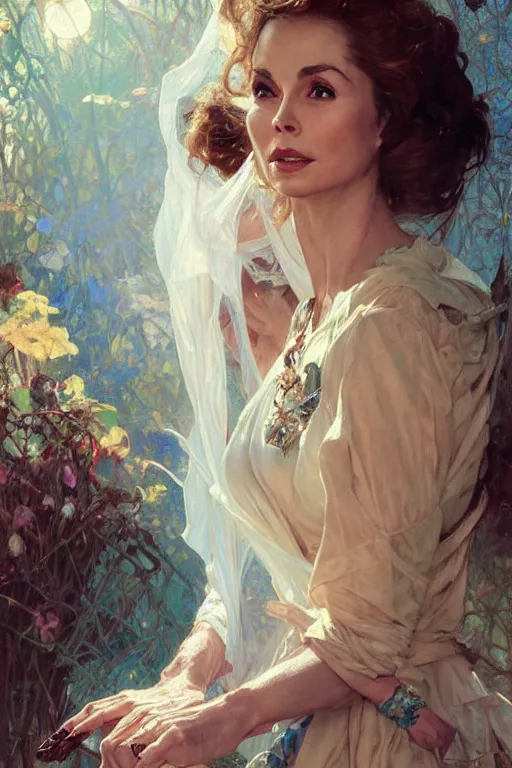 Image similar to Janet Leigh portrait, fantasy, elegant, intricate, by Stanley Artgerm Lau, greg rutkowski, thomas kindkade, alphonse mucha, loish, norman Rockwell