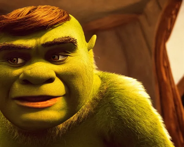 Prompt: behind the scenes, high resolution cinestill photo of shrek on the set of the titanic, realistic faces, dramatic lighting, sharp focus,