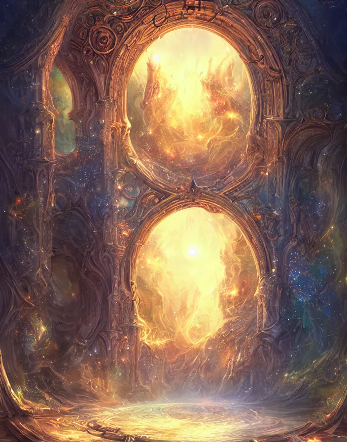 Image similar to the gate to the eternal kingdom of serendipity, fantasy, digital art, hd, detailed.