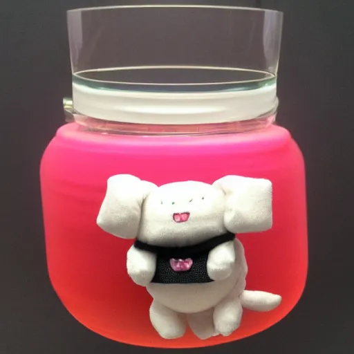 Image similar to cute fumo plush trapped inside a jar