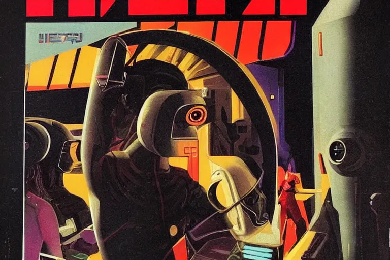 Image similar to 1979 OMNI Magazine Cover of frat Plato. in cyberpunk style by Vincent Di Fate