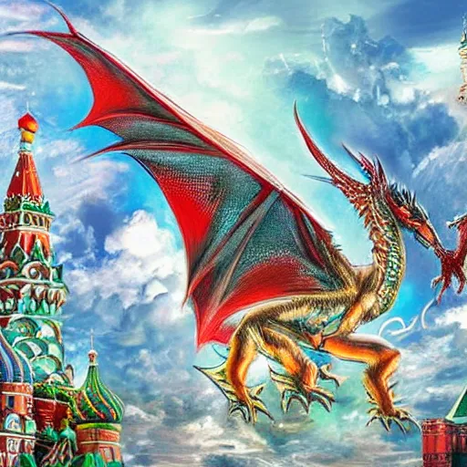 Image similar to fantasy_artwork_hyper_detailed_very_very_very_very_very_very_very_very_very_very_very_very_very_very_very_very_very of Dragon on the Red square, Moscow,