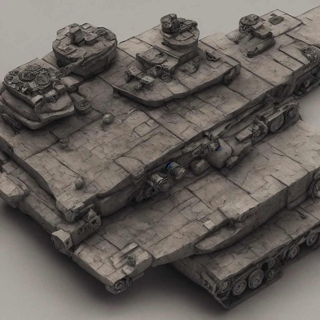 Image similar to slightly damaged tank, focus on details, hyperdetailed, octane render