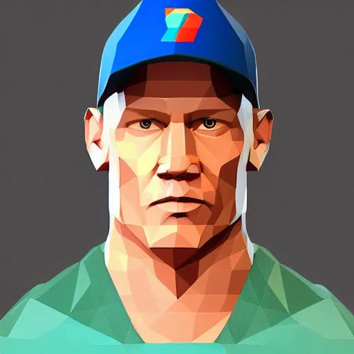 Image similar to Low poly isometric John Cena