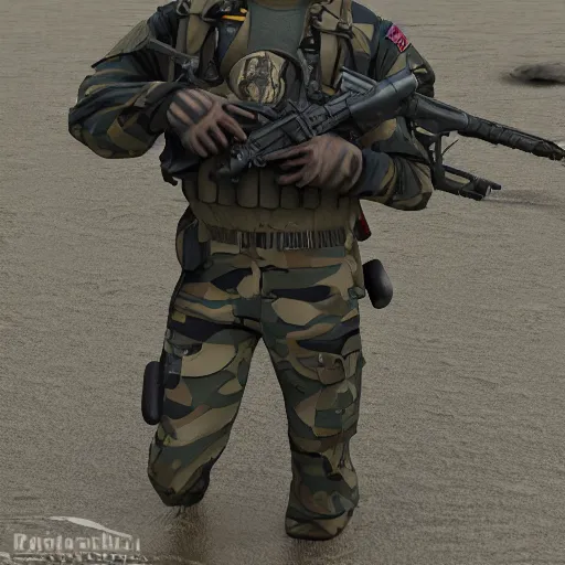 Prompt: monkey navy seals, 4 k, photorealistic, detailed, soldier, posing