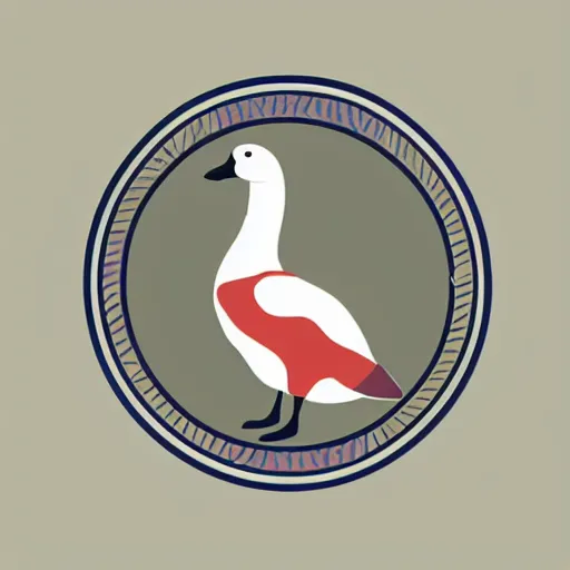 Image similar to goose sticker design, flat illustration