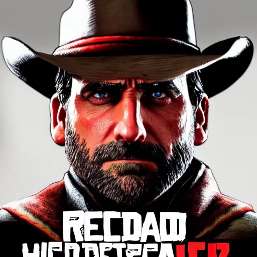 Image similar to steve carell in red dead redemption 2, character render, full body shot, highly detailed, in game render