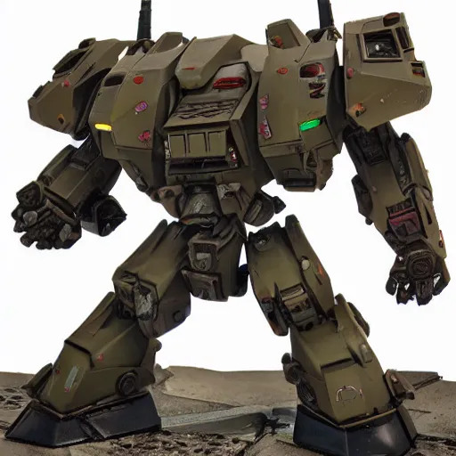 Prompt: XV8 crisis battlesuit