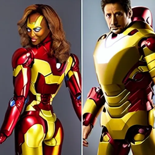 Image similar to tyra banks as iron man