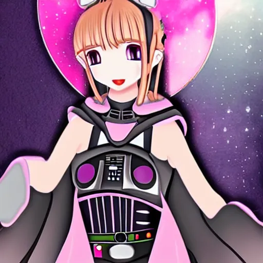 Prompt: darth Vader as an adorable anime princess