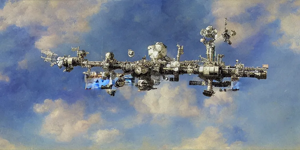 Image similar to a space station by zorn. hd