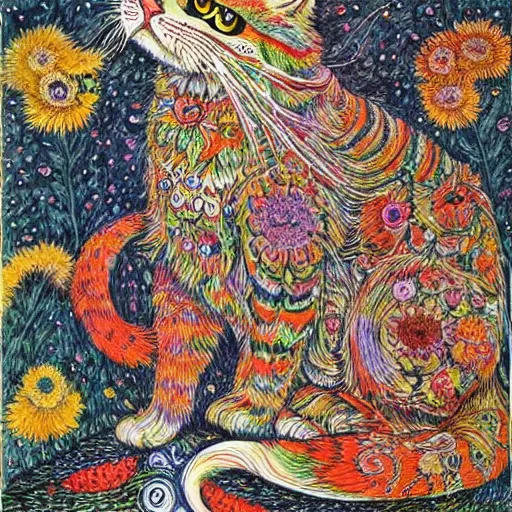 Prompt: Artwork by Louis Wain (1920)