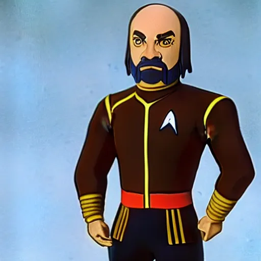 Image similar to kawaii lieutenant commander worf, star trek : the next generation, studio ghibli